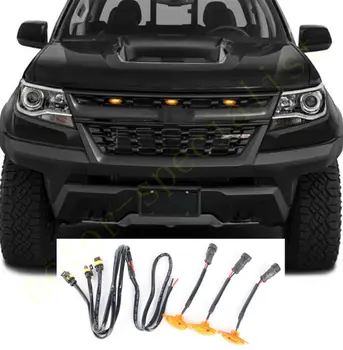 LED Auto Priekšējo Resti Amber LED Gaismas Raptor Stila Gaismas Komplekts Dekoru W/ Stieples Ātrums 3Pcs Par Chevrolet Colorado 2017-2020