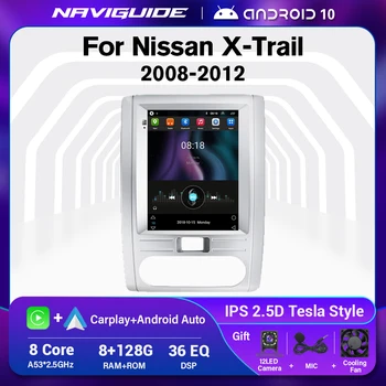 NAVIGUIDE Android10 Par Nissan X-Trail X Taka no 2008. līdz 2012. gadam Par Tesla Stila Ekrāna Automašīnas Radio Multimediju Video Atskaņotājs Navigācija GPS