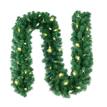 1.8 m Ziemassvētku Vainags Zaļā Rotangpalmas Mākslīgās Ziemassvētku Koks Rotangpalmas Vainags Karājas Rotājumu Banner Ziemassvētki M7P1
