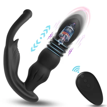 Anālais G-spot vibrators ar bezvadu tālvadības seksa rotaļlietu sieviešu hip anālais vibrators ar prostatas massager vīriešu hip plug 3