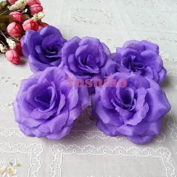 Yoshiko 10PCS Tumši Violeta Mākslīgo Rožu Līgavas Ziedu rotājums Kāzu Puse, Home DIY Banketa Apdare Viltus Ziedi