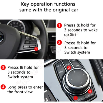 Dekodera Kaste BMW 3 Serires E90 E91 E92 E93 F30 F31 F34 Carplay CIC NBT EVO Spogulis Saites Android Auto Ekrāna Interfeiss 4