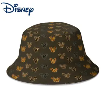 Vasaras Mickey Mouse Leopard Spaiņa Cepuri Unisex Disney Āra Ceļojumu Salokāms Bob Zveja Zvejnieks Cepuri Meitenes Saules Cepure