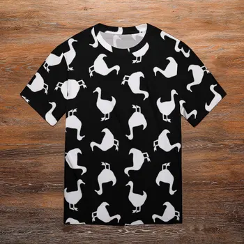 Dzīvnieku Siluetu T-Krekls Melnā Un Baltā Pīle Vīriešiem Trending T Krekli Premium Custom Tee Krekls ar Īsām Piedurknēm EMO Lielgabarīta Topi 4