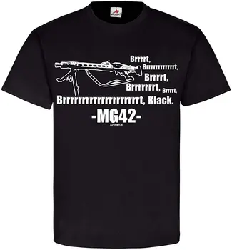 MG42 Skaņas Mašīna Lielgabals 42 Jautri, Humora Brrrt Skaņas Trokšņa Ieroču Kaulu Redzēju WH WK Apdare Vīriešu T-Krekls