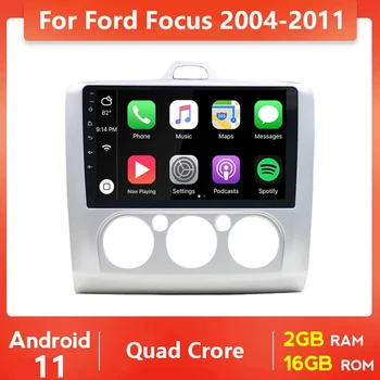 2G+32G Android 11 Auto Multimedia Player ford focus 2 Mk2 2004. - 2011. Gads 2 Din Auto Radio, GPS Navigācija, Stereo WiFi Autoaudio