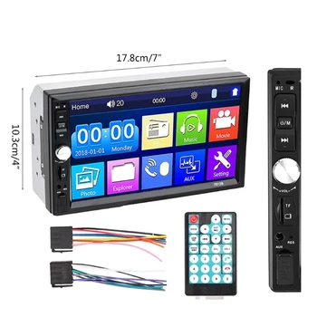 7010B 7012B 7018B Dual Din Auto Multimedia Player Raidorganizācija, Mp5 un Bluetooth saderīgu Touch Ekrāna Ierakstītājs Atskaņošana 0
