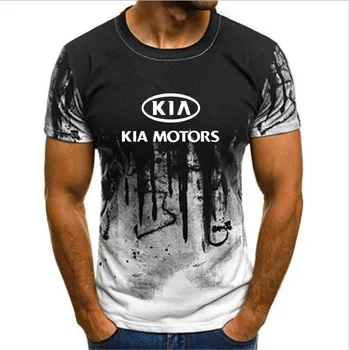 Jauns Vīriešu un Sieviešu Vasaras KIA Motors T-krekls ar Īsām Piedurknēm Gadījuma modes Topi T krekls Uzdrukāts Maskēties Īsām Piedurknēm t R