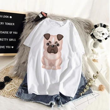 Kawaii suņi ielas t-krekls modes multiplikācijas filmu suns Harajuku grafiskais t-krekls Sieviešu t-krekls ar īsām piedurknēm ropa mujer 2