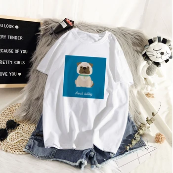 Kawaii suņi ielas t-krekls modes multiplikācijas filmu suns Harajuku grafiskais t-krekls Sieviešu t-krekls ar īsām piedurknēm ropa mujer 5