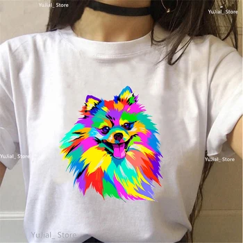 Varavīksnes Chihuahua Suņiem, Dzīvnieku Print T Sievietes Labākais Draugs Smieklīgi Balts T Krekls Femme Vasaras Modes Sieviešu T-Krekls Topi