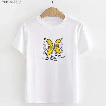 2020. gada Vasaras Jauniem Banānu Druka Harajuku Sieviešu t krekls korejiešu Stilā Casual Zaudēt Kawaii t-krekls Sieviešu Smieklīgi t-veida Topi Meitenēm