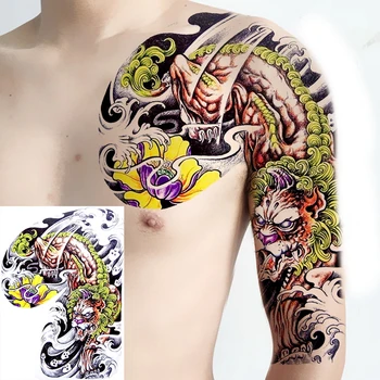 vīriešu pleca tetovējums pagaidu tetovējums uzmavas ar roku, krūšu un ķermeņa tetovējumu uzlīmes zēniem sexy veido decal viltus tetovējums, ūdensizturīgs