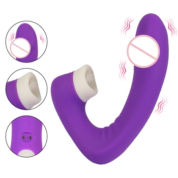Pieaugušo Seksa Rotaļlietas Sievietēm Maksts Clit Stimulators Mēles Laiza Vibrators Valkājamas Dildo Vibrators Seksa Veikals G-Spot Masāža