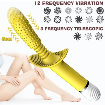 Teleskopiskie Dildo un Vibratori Sievietēm Sieviešu Masturbator Saprātīga Apkures Klitora Masāža Stimulators G-spot Maksts Massager