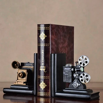 Akcijā! Retro Kameras Bookend filmu Filmu Projektors Black Silver kolekciju Projekta Radošā Grāmatu plaukts Vintage Rotaslietas Studiju Ro