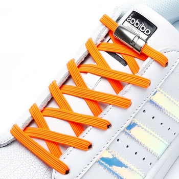 Elastīga kurpju šņorēm Magnētisko Metāla Bloķēšanas kurpju šņorēm Bez kaklasaites, Piemērots Visiem Apavu Aksesuāri Dzīvoklis Slinks Shoelace 24 Krāsas