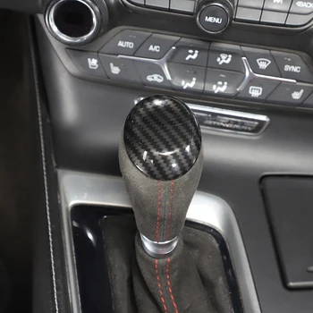 Oglekļa Šķiedras Pārnesumu Pārslēgšanas Galvas Vāka Pārnesumu Galvas Poga Shift Vāciņš Melns, Par Chevrolet Corvette C7 2014-2019 3