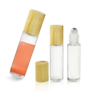 1000pcs * 10ml Tukšs jaunu produktu 5ml 10 ml 15ml tukšs skaidrs, stikla roll pudele ar bambusa vāks smaržu iepakojumu
