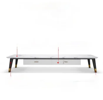 Ziemeļvalstu marmora TV ministru kabineta kafijas galda kopā masīvkoka luksusa mūsdienu vienkāršas taisnstūra dzīvojamās istabas mēbeles 0