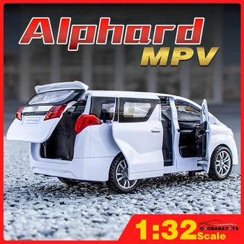 Mērogā 1/32 Alphard Komerciālo Transportlīdzekļu MPV Metāla Lējumiem Sakausējuma Rotaļu Automašīnu Modeļi Kravas automašīnas Zēniem Bērnu Transportlīdzekļiem, Hobiji Kolekcija