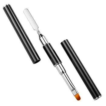 1PC Dual Noslēdzās Nail Art Akrils UV Gēla Pagarināšanu Celtnieks Ziedu Glezniecības Pildspalvu, Otu, UV Gel Remover Lāpstiņu Stick Manikīra Instruments 0