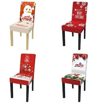 Jauni Ziemassvētku Rotājumi Spandex Krēslu Segtu Ēdamistaba Stiept Krēslu Pārvalki, Kāzu Krēslu Slipcover Iespiests Raksts Viesnīcu