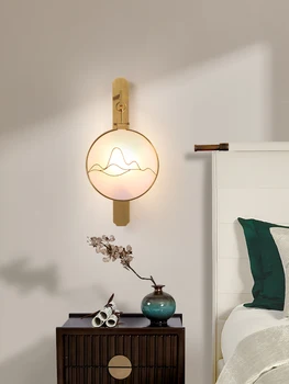 Ķīniešu apgleznošana sienu brā led gaismas mājas Vara Sienas Lampas Dzīvojamā Istabā Gaismu, guļamistabas Mēbeles E14 LED Sienas Apgaismojums 1
