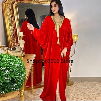 Elegants Sieviešu Musulmaņu Abaya Turcija Malaizija Pušķis Kleita Djalaba Marocaine Plus Lieluma Boubou Meitenes Islāma Apģērba 2021. Gada Rudens