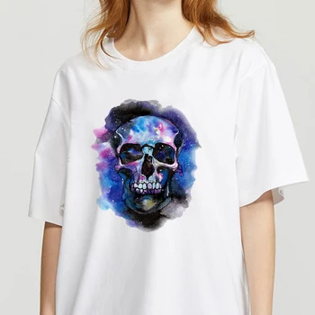 Modes Ziedu skelets T Krekls Sievietēm Jauki Drukāt Īsām Piedurknēm O-veida kakla T-krekls Vintage Ullzang T Harajuku Topi 1