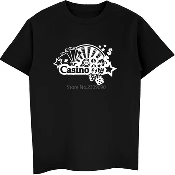 Vasaras Kazino Poker Dice Smieklīgi T-krekls Vīriešu Kokvilnas ar Īsām Piedurknēm T Krekls Gadījuma Hip Hop t-veida Topi Harajuku Streetwear Fitnesa