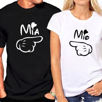Pāris T-Krekls Valentīna Kāzu Dāvanu Tops Vīriešu T-krekli Sieviešu T-Krekls Vasaras Kokvilnas Vēstuli Izdrukāt Smieklīgi T-krekls Sievietēm un Vīriešiem 0