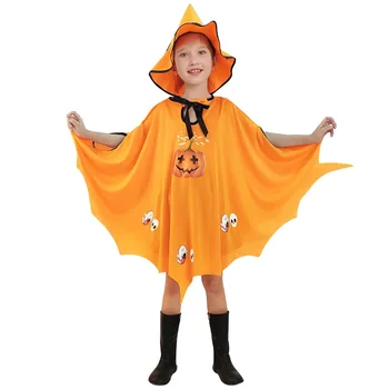 2022 Jaunas Halloween Bērnu Kostīms Bērniem Cosplay Drēbes Zēniem Meitenes Spēlē Raganu, Ķirbju Apmetnis + Cepure 2 Gabals Tērps, Tērpi 2