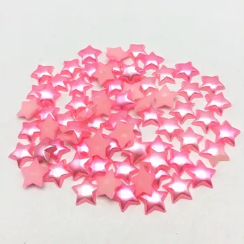 100gab 11mm Baby Pink Pearl Zvaigžņu Flatbacks Cabochons Izrotājumu Flatback Albums Konfeti Sveķu Amatniecības