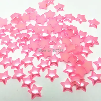 100gab 11mm Baby Pink Pearl Zvaigžņu Flatbacks Cabochons Izrotājumu Flatback Albums Konfeti Sveķu Amatniecības 1