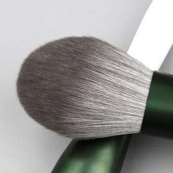12pcs Grims Delikatesi, Zaļā un Baltā Sukas Komplekts Ultrasoft Pulveris Fonds Sajaukšanas Acu Ēnas Kosmētikas Make Up Brush Tool 3