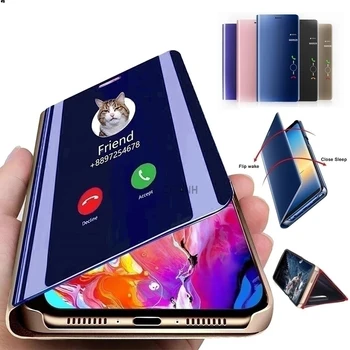 Smart Mirror Flip Case For Huawei P20 P30 P40 Pro Lite P Smart 2019 2020 Godu 20 Pro 10 9 Lite 10es 9X 9S 9C 8A 9A 8X 8S Vāciņu