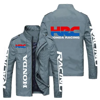 Jaunu 2021. gada Pavasara, Rudens Vīriešu HRC Racing Logo Stand Apkakli Ikdienas Krekls ar garām Piedurknēm ar Rāvējslēdzēju Jaka Jaka 0